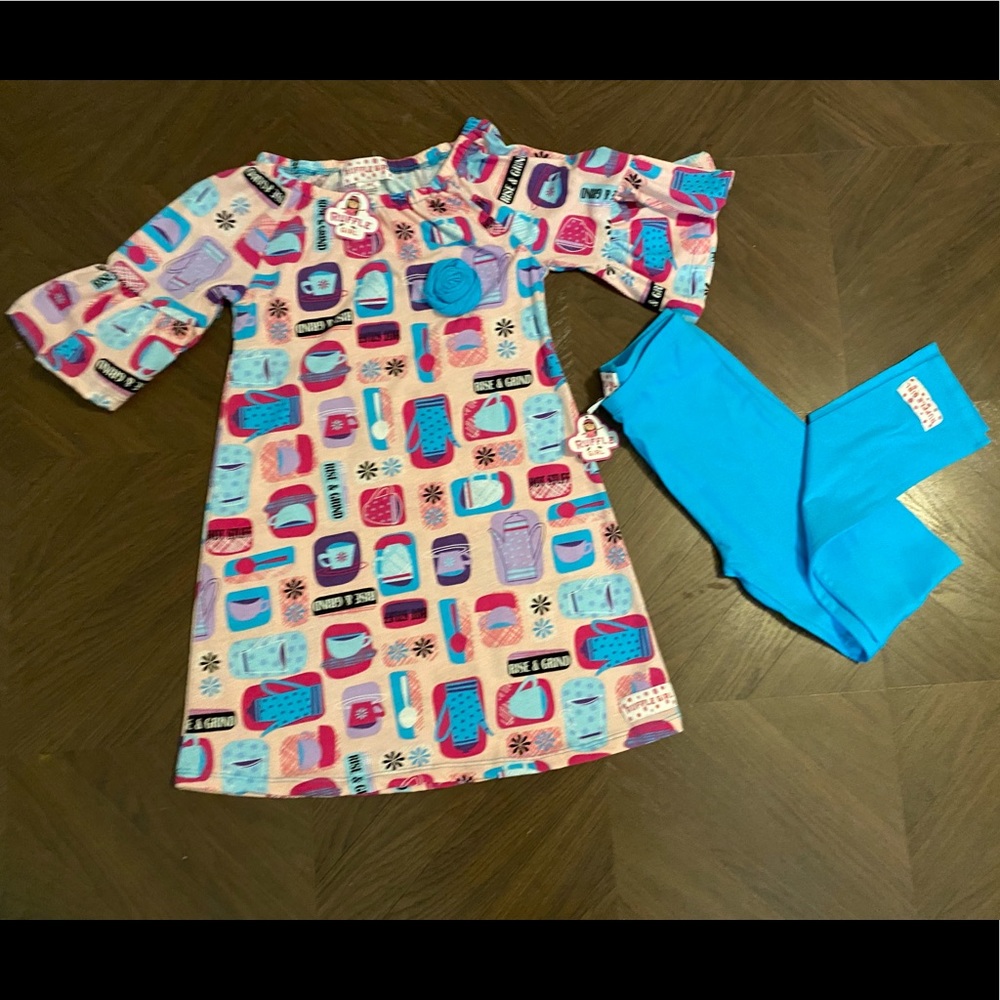 Ruffle girl tunic set